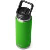 imageYETI Rambler 26 oz Bottle Vacuum Insulated Stainless Steel with Straw Cap WhiteCanopy Green