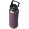 imageYETI Rambler 26 oz Bottle Vacuum Insulated Stainless Steel with Straw Cap WhiteNordic Purple