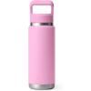 imageYETI Rambler 26 oz Bottle Vacuum Insulated Stainless Steel with Straw Cap WhitePower Pink