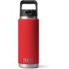 imageYETI Rambler 26 oz Bottle Vacuum Insulated Stainless Steel with Straw Cap WhiteRescue Red