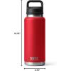 imageYETI Rambler 36 oz Bottle Vacuum Insulated Leakproof Stainless Steel with Chug CapRescue Red