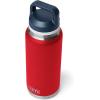imageYETI Rambler 36 oz Bottle Vacuum Insulated Leakproof Stainless Steel with Chug CapRescue RedWhiteNavy