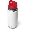 imageYETI Rambler 36 oz Bottle Vacuum Insulated Leakproof Stainless Steel with Chug CapWhiteNavyRescue Red