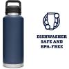 imageYETI Rambler 46 oz Bottle Vacuum Insulated Leakproof Stainless Steel with Chug CapNavy
