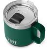 imageYETI Rambler 14 oz Ceramic Lined Stackable Mug Vacuum Insulated Stainless Steel with MagSlider Lid SeafoamBlack Forest Green