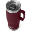 imageYETI Rambler 20 oz Travel Mug Stainless Steel Vacuum Insulated with Stronghold LidWild Vine Red