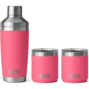 imageYETI Cocktail Set 2 x 10 oz Lowballs 1 x 20 oz Cocktail Shaker Tropical Pink