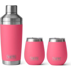 imageYETI Cocktail Set 2 x 10 oz Wine Tumblers 1 x 20 oz Cocktail Shaker Tropical Pink