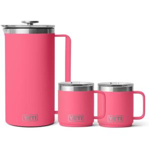 imageYETI Coffee Set 2 10 oz Mugs and 1 64 oz French Press Tropical Pink