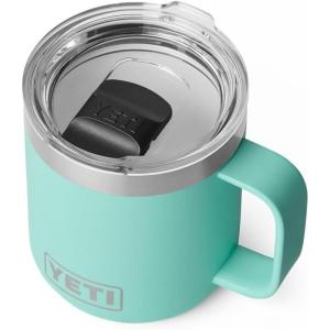 imageYETI Rambler 10 oz Ceramic Lined Stackable Mug Vacuum Insulated Stainless Steel with MagSlider Lid Tropical PinkSeafoam