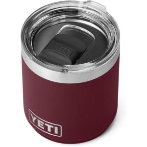 imageYETI Rambler 10 oz Stackable Lowball 20 Vacuum Insulated Stainless Steel with MagSlider Lid SeafoamWild Vine Red