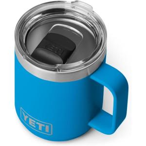 imageYETI Rambler 10 oz Stackable Mug Vacuum Insulated Stainless Steel with MagSlider Lid WhiteBig Wave Blue