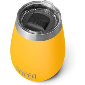 imageYETI Rambler 10 oz Wine Tumbler Vacuum Insulated Stainless Steel with MagSlider Lid NavyAlpine Yellow