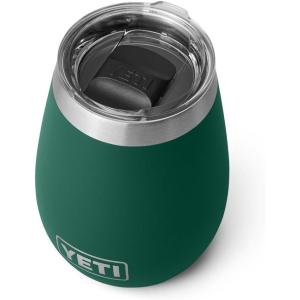imageYETI Rambler 10 oz Wine Tumbler Vacuum Insulated Stainless Steel with MagSlider Lid NavyBlack Forest Green