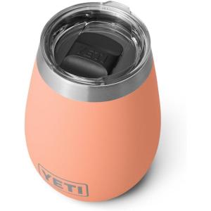 imageYETI Rambler 10 oz Wine Tumbler Vacuum Insulated Stainless Steel with MagSlider Lid NavyLowcountry Peach
