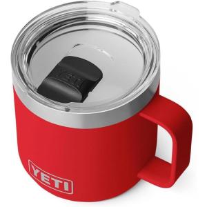 imageYETI Rambler 14 oz Ceramic Lined Stackable Mug Vacuum Insulated Stainless Steel with MagSlider Lid SeafoamRescue Red