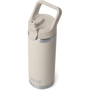 imageYETI Rambler 18 oz Bottle Vacuum Insulated Stainless Steel with Color Matching Straw Cap Firefly YellowCape Taupe