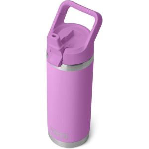 imageYETI Rambler 18 oz Bottle Vacuum Insulated Stainless Steel with Color Matching Straw Cap Firefly YellowDesert Bloom