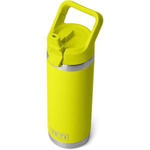 imageYETI Rambler 18 oz Bottle Vacuum Insulated Stainless Steel with Color Matching Straw Cap Firefly YellowFirefly Yellow