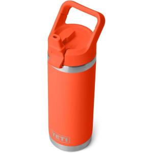 imageYETI Rambler 18 oz Bottle Vacuum Insulated Stainless Steel with Color Matching Straw Cap Firefly YellowPapaya