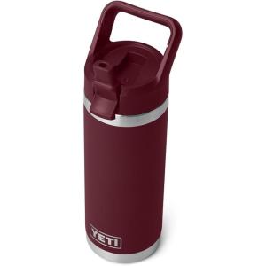 imageYETI Rambler 18 oz Bottle Vacuum Insulated Stainless Steel with Color Matching Straw Cap Firefly YellowWild Vine Red