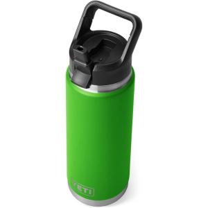 imageYETI Rambler 26 oz Bottle Vacuum Insulated Stainless Steel with Straw Cap WhiteCanopy Green