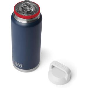 imageYETI Rambler 36 oz Bottle Vacuum Insulated Leakproof Stainless Steel with Chug CapNavyRescue RedWhite