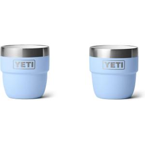 imageYETI Rambler 4 oz Stackable Cup Stainless Steel Vacuum Insulated EspressoCoffee Cup 2 PackBig Sky Blue