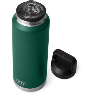 imageYETI Rambler 46 oz Bottle Vacuum Insulated Leakproof Stainless Steel with Chug CapBlack Forest Green