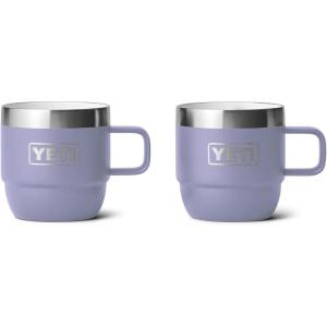 imageYETI Rambler 6 oz Stackable Mug Stainless Steel Vacuum Insulated EspressoCoffee Mug 2 PackCosmic Lilac