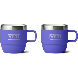 imageYETI Rambler 6 oz Stackable Mug Stainless Steel Vacuum Insulated EspressoCoffee Mug 2 PackUltramarine Violet