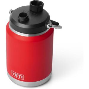 imageYETI Rambler Half Gallon Jug 20 Vacuum Insulated Leakproof Stainless Steel with MagCap BlackRescue Red
