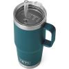 imageYETI Rambler 25 oz Tumbler with Handle and Straw Lid Travel Mug Water Tumbler Vacuum Insulated Cup with Handle Stainless Steel Rescue RedAgave Teal