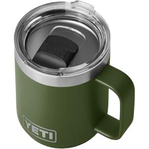 imageYETI Rambler 10 oz Stackable Mug Vacuum Insulated Stainless Steel with MagSlider Lid Big Sky BlueHighlands Olive