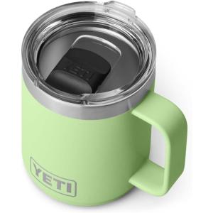 imageYETI Rambler 10 oz Stackable Mug Vacuum Insulated Stainless Steel with MagSlider Lid Big Sky BlueKey Lime