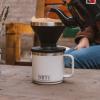 imageYETI Rambler 14 oz Ceramic Lined Stackable Mug Vacuum Insulated Stainless Steel with MagSlider Lid Moon DustBlack Forest Green