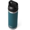 imageYETI Rambler 18 oz Bottle Leakproof Vacuum Insulated Stainless Steel with Chug Cap Black StoneAgave Teal