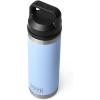 imageYETI Rambler 18 oz Bottle Leakproof Vacuum Insulated Stainless Steel with Chug Cap Black StoneBig Sky Blue