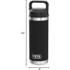 imageYETI Rambler 18 oz Bottle Leakproof Vacuum Insulated Stainless Steel with Chug Cap Black StoneBlack