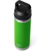 imageYETI Rambler 18 oz Bottle Leakproof Vacuum Insulated Stainless Steel with Chug Cap Black StoneCanopy Green