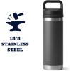 imageYETI Rambler 18 oz Bottle Leakproof Vacuum Insulated Stainless Steel with Chug Cap Black StoneCharcoal