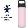 imageYETI Rambler 18 oz Bottle Leakproof Vacuum Insulated Stainless Steel with Chug Cap Black StoneIce Pink