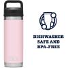imageYETI Rambler 18 oz Bottle Leakproof Vacuum Insulated Stainless Steel with Chug Cap Black StoneIce Pink