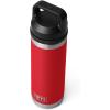 imageYETI Rambler 18 oz Bottle Leakproof Vacuum Insulated Stainless Steel with Chug Cap Black StoneRescue Red