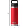 imageYETI Rambler 18 oz Bottle Leakproof Vacuum Insulated Stainless Steel with Chug Cap Black StoneRescue Red