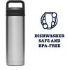 imageYETI Rambler 18 oz Bottle Leakproof Vacuum Insulated Stainless Steel with Chug Cap Black StoneStainless