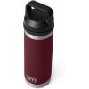 imageYETI Rambler 18 oz Bottle Leakproof Vacuum Insulated Stainless Steel with Chug Cap Black StoneWild Vine Red