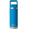 imageYETI Rambler 18 oz Bottle Vacuum Insulated Stainless Steel with Straw Cap Moon DustBig Wave Blue