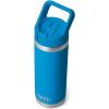 imageYETI Rambler 18 oz Bottle Vacuum Insulated Stainless Steel with Straw Cap Moon DustBig Wave Blue