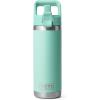 imageYETI Rambler 18 oz Bottle Vacuum Insulated Stainless Steel with Straw Cap Moon DustSeafoam